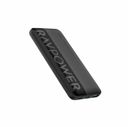 باور بانك راف باور 10000 أمبير 20W منفذين PD ومنفذ USB - أسود