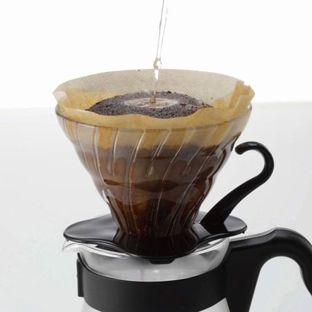 قمع تقطير V60 زجاجي مع قاعدة بلاستيكية - V60 Dripper-02