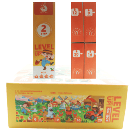 بزل للاطفال المرحلة الثانية 4 صور 57 قطعة حيوانات المززعة