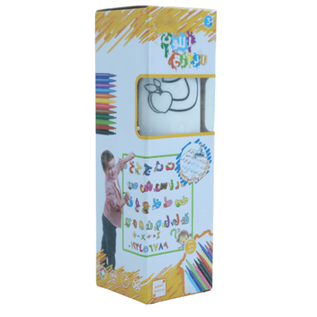 بساط تلوين الحروف العربية القابل للغسل – 12 لون | مقاس 80×80سم