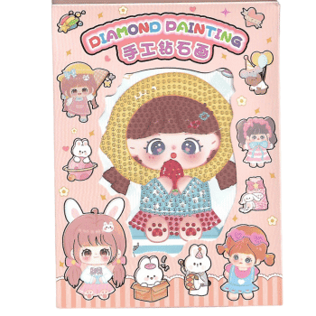 لوحة رسم بالفصوص الماسية للأطفال – تصاميم كرتونية لطيفة مع اطار