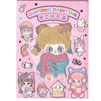 لوحة رسم بالفصوص الماسية للأطفال – تصاميم كرتونية لطيفة مع اطار