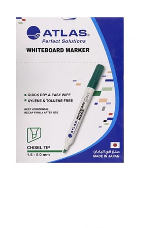 قلم سبورة أخضر مشطوف ياباني (ماركة أطلس)