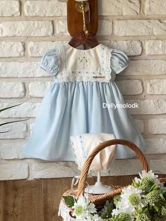 فستان مع القبعة الفرنسية  0-3 الى 1 سنوات