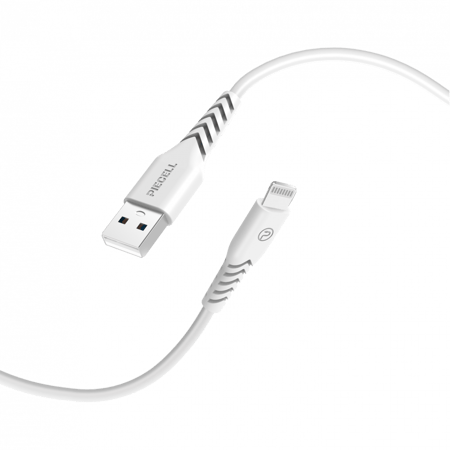 كيبل ايفون 2 متر معتمد من ابل ماركة بايسل جلد ابيض