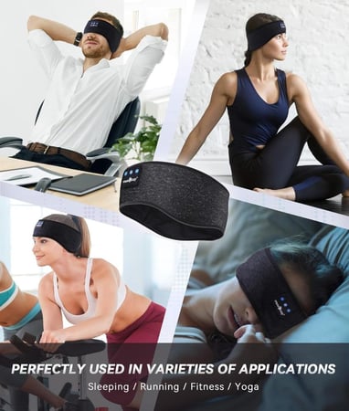 سماعة رأس بلوتوث بشريط رأس للتمارين | للنوم