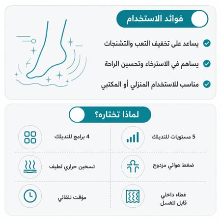 جهاز مساج القدمين من 3Q حراري ذكي مع ريموت تحكم
