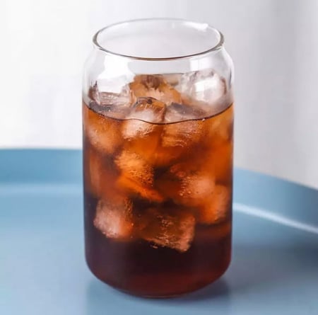 كوب زجاجي شفاف بعدة أحجام