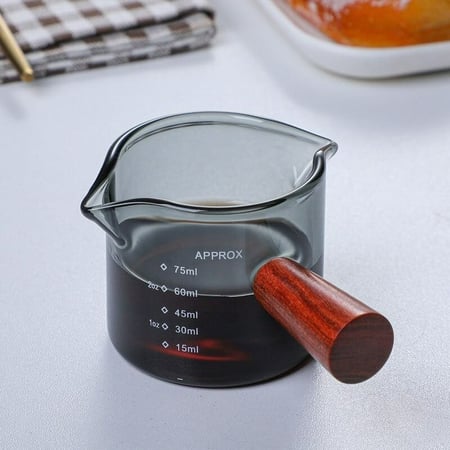 معيار إسبريسو 75 مل بمقبض خشبي بعدة الوان