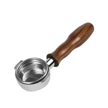 طقم بورتافلتر مكشوف من الخشب الاحمر المموج مقاس E61 58mm