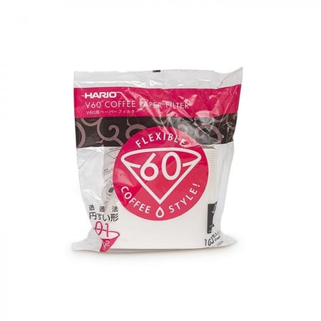 فلاتر هاريو hario filter V60 مقاس 01 أبيض عدد 100