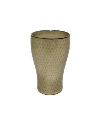 كوب قهوة سيراميك باللون البني بمقبض نحيف 300 ملي