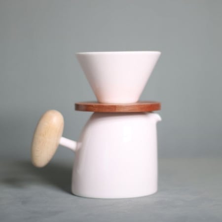 طقم تقطير V60 سيراميك بعدة الوان وردي