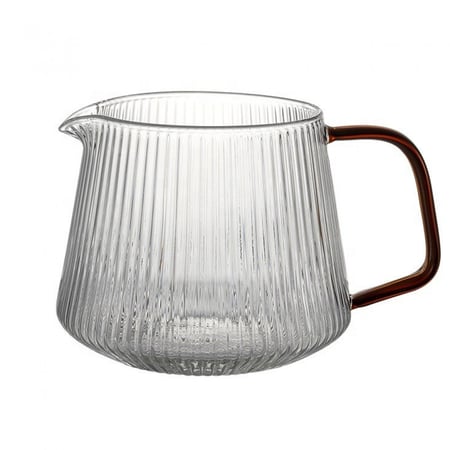 ابريق تقديم زجاجي للقهوة بدون غطاء بمقبض كهرماني