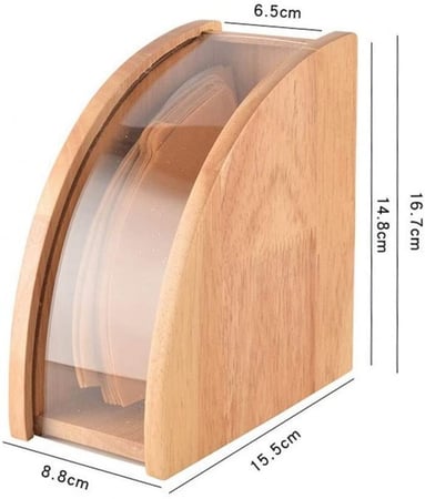 صندوق حفظ فلاتر القهوة خشبي بغطاء ثلجي