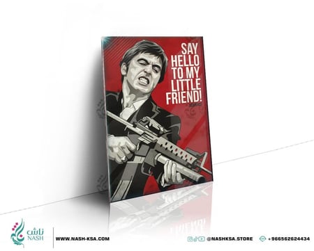 ابداع لوحة جدارية اكريليك وستيكر ودبل فيس تصميم scarface