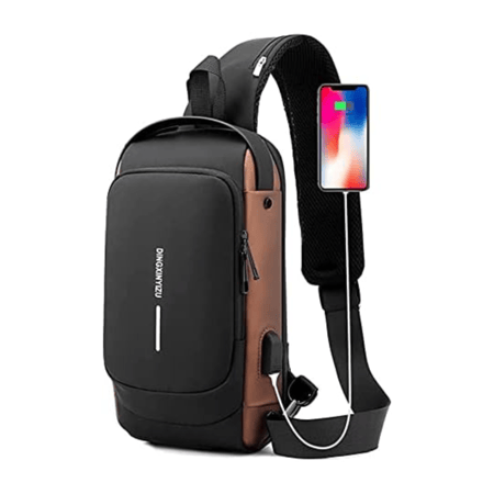 شنطة كتف مضادة للسرقة، شنطة ظهر يومية خفيفة الوزن مع منفذ شحن USB، مناسبة لجهاز الايباد مقاس 9.7 انش