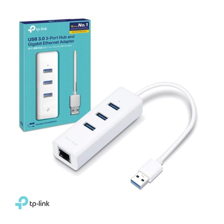 موزع تي بي لينك UE330 USB 3.0 + محول إيثرنت RJ45
