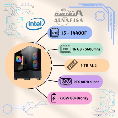 جهاز كمبيوتر بي سي قيمينق كور i5 الرام 16 جيجا كرت شاشة RTX4070super