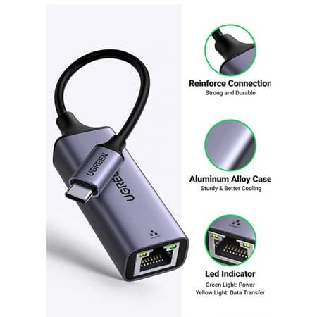 وصلة انترنت يوقرين من TYPE-C الى ايثرنت