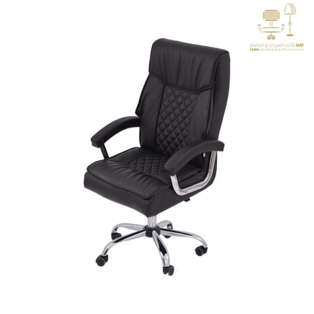 كرسي دوار جلد اسود من كاما  DTKXH-9241