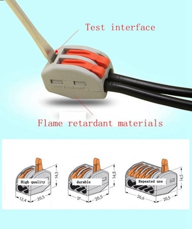 (20 قطعة) موصل اسلاك متعدد التوصيل 3 اطراف مدمج بذراع رافع
