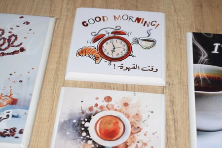 لوحة خشبية وقت القهوة