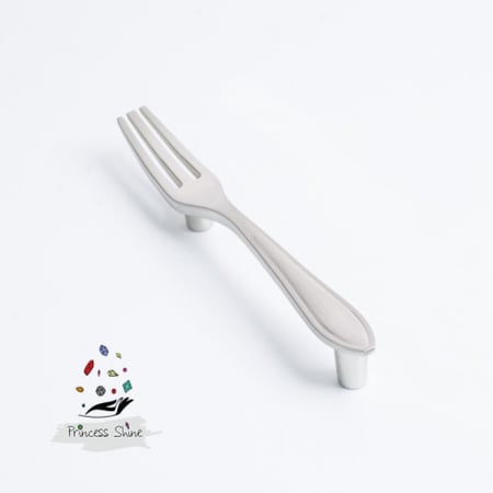 457 - مقبض بشكل شوكة لون ( فضي انتيك ) - قطعتين