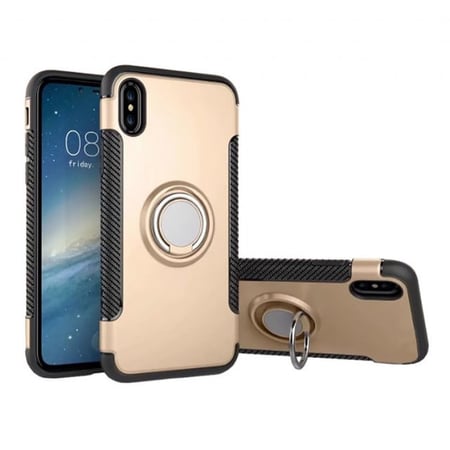 جراب أيفونX وأيفون XS غطاء حماية مناسب لجوالات  أيفونX وأيفون XS مع مسكة خاتم 360 ْ  وحلقة معدنية للمغناطيس
