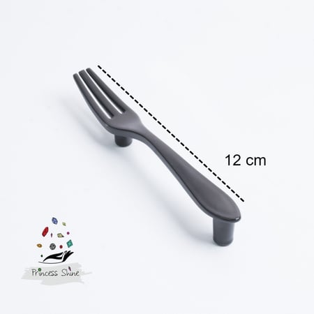 458 - مقبض بشكل شوكة لون ( أسود ) - قطعتين