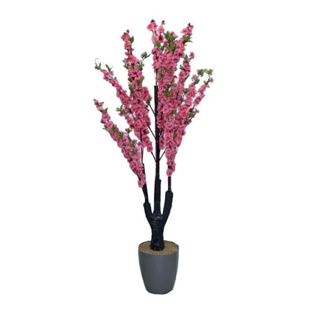 شجرة ورق شجر ورد مع قاعدة بلاستيك الارتفاع 180 سم