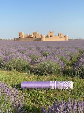 بساط تمرين روضة خريم - لون الخزامى بملمس مخملي فاخر "سميك"