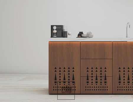 بار قهوه خشب قشر الجوز مع النقش السلماني