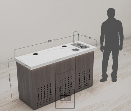 بار قهوه خشب قشر الجوز مع النقش السلماني