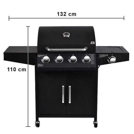 شواية غاز مع عين جانبية وحجرة تخزين سفلية