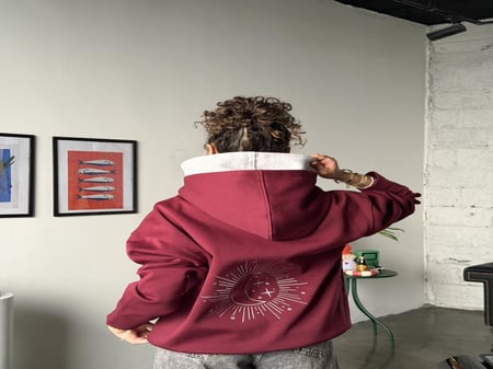 Red hodie double cap