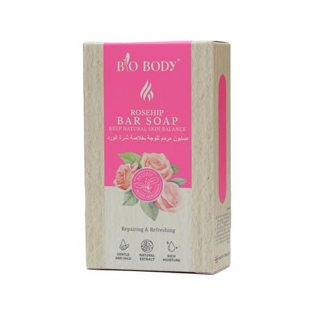 صابون مرمم للوجه بخلاصة ثمرة الورد من BIO BODY بتقنية كورية