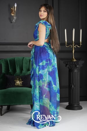 فستان مشجر ربرتو كفالي كسرات اماميه