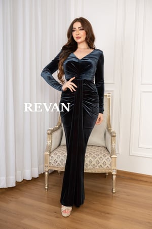 فستان ريڨان قطيفه طويل