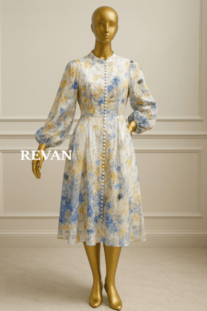 فستان ميدي فاخر من ريڤــان بطابع ربيعي أنيق