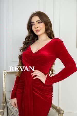 فستان مخمل طويل