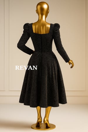 فستان أسود فاخر من ريفان