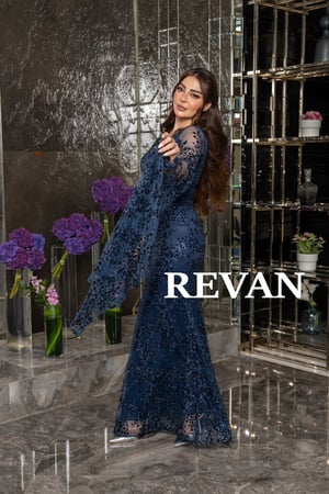 فستان سهرة تل مطرز