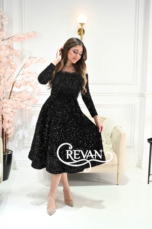 فستان سهره  قصير  بالترتر