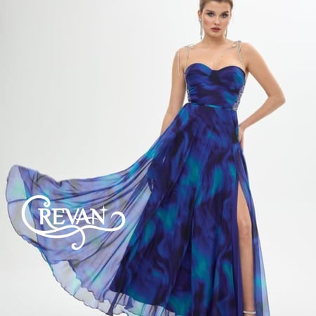 فستان سهره طويل بقماش الشيفون الناعم