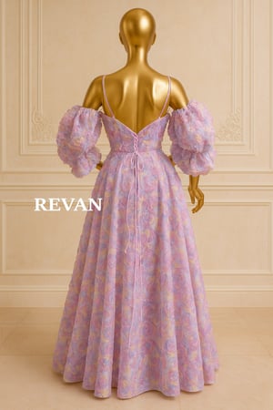 فستان سهرة مزهر متعدد الألوان أوف شولدر من ريڤــان