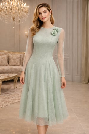 فستان عيد ميدي بزهور كتف أنيقة إطلالة راقية من ريڤــان