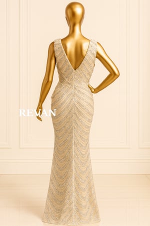 فستان سهرة فاخر بتطريز لامع من ريڤــان