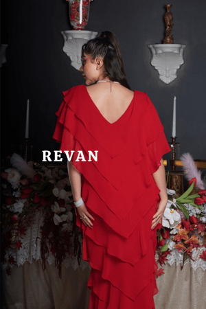 فستان سهرة بطبقات ناعمة