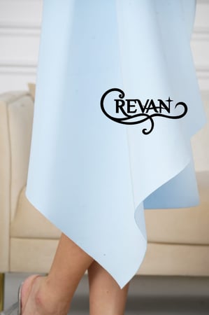 فستان ميد ناعم بأكمام طويله قماش طبي استرتش